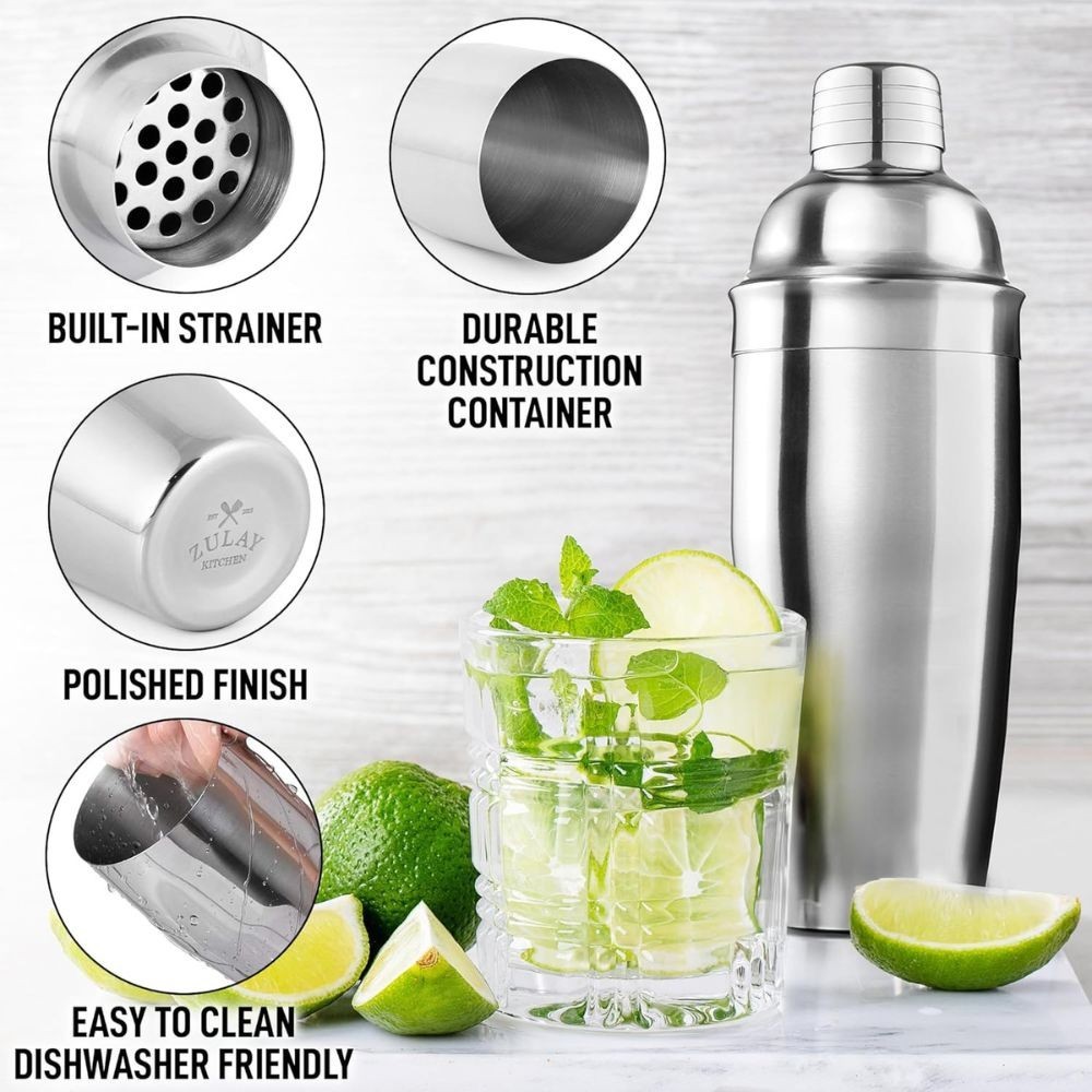 Zulay 24 oz Stainless Steel Cocktail Shaker