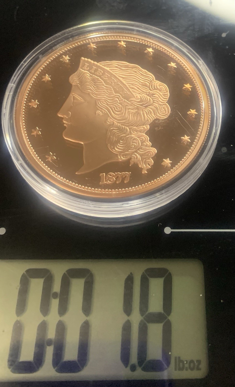 1877 Copper 1.25 oz Barber's $50 Half-Union Proof .999 Copper Round