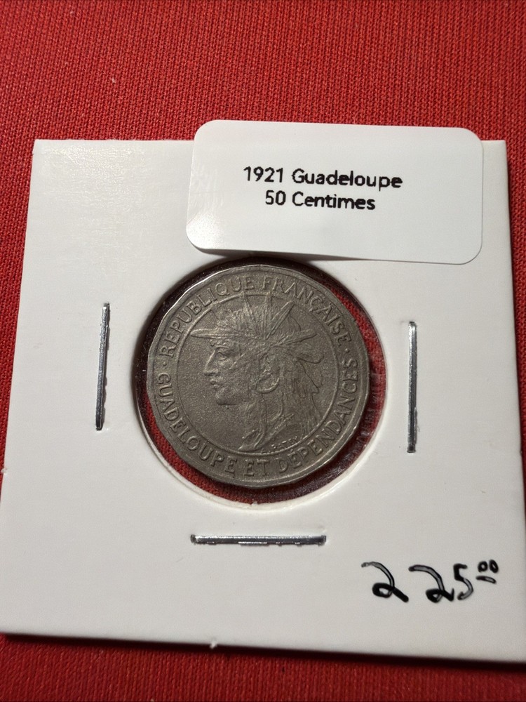 1921 Guadeloupe 50 Centimes UNC