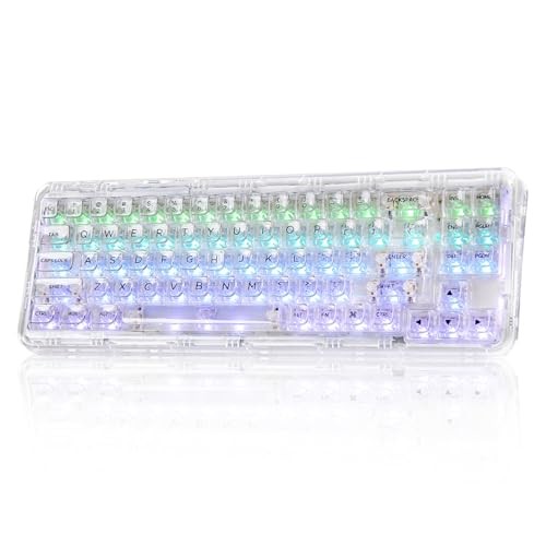 X71 Wireless Hot Swappable Transparent Mechanical Crystal Ice Switch White