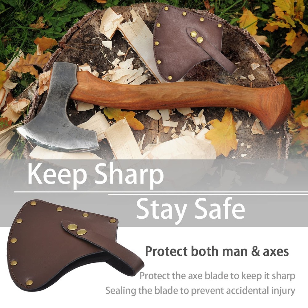 MOCOST Leather Axe Sheath Adjustable Hatchet Cover Protector Case Cover Camping