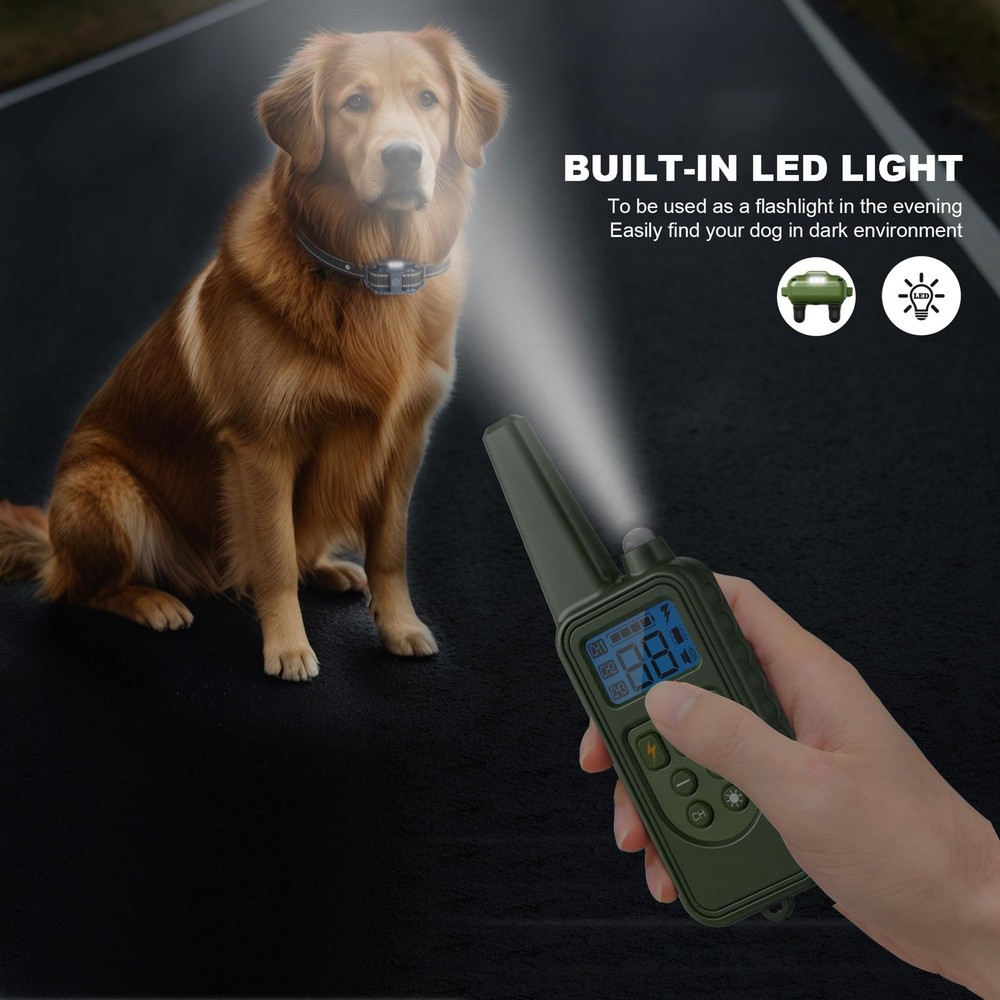 Dog Training Collar with Remote, 2600FT Range,4 Training Modes Beep, Shake, S...