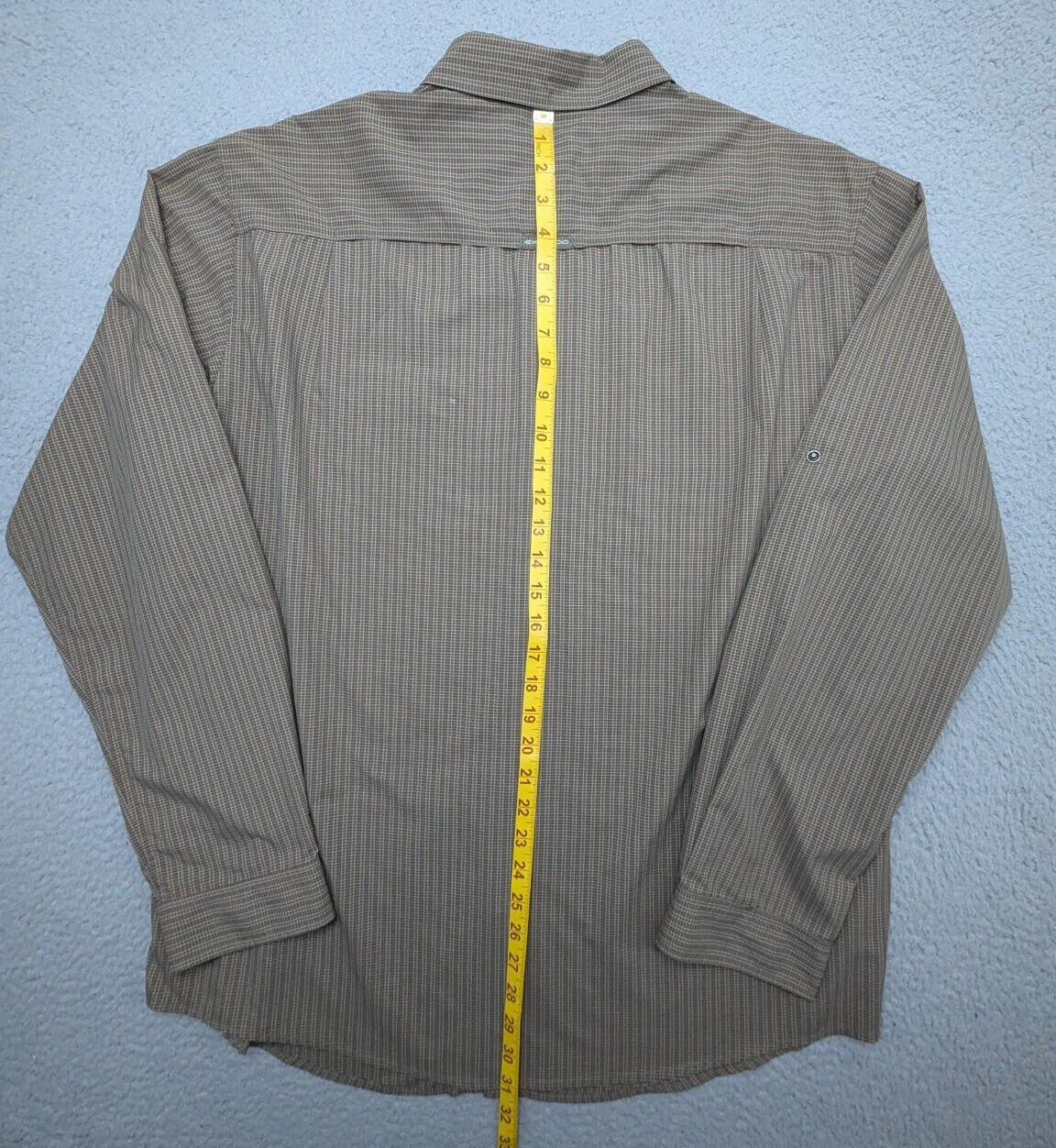 EX OFFICIO Shirt Mens XL XG Beige Check Lightweight Snap LS Mesh