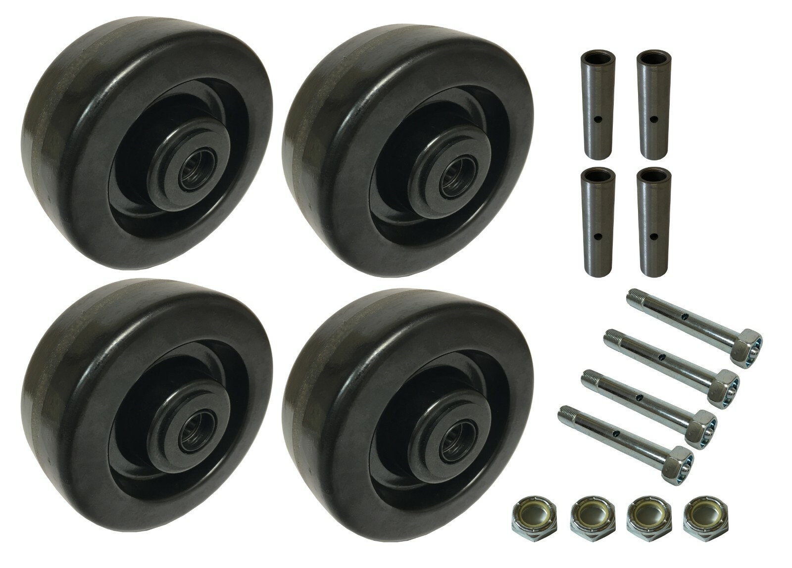 4 Heavy Duty Caster Wheels Set  4" 5" 6" 8" Phenolic Wheel With Bearing & Kit