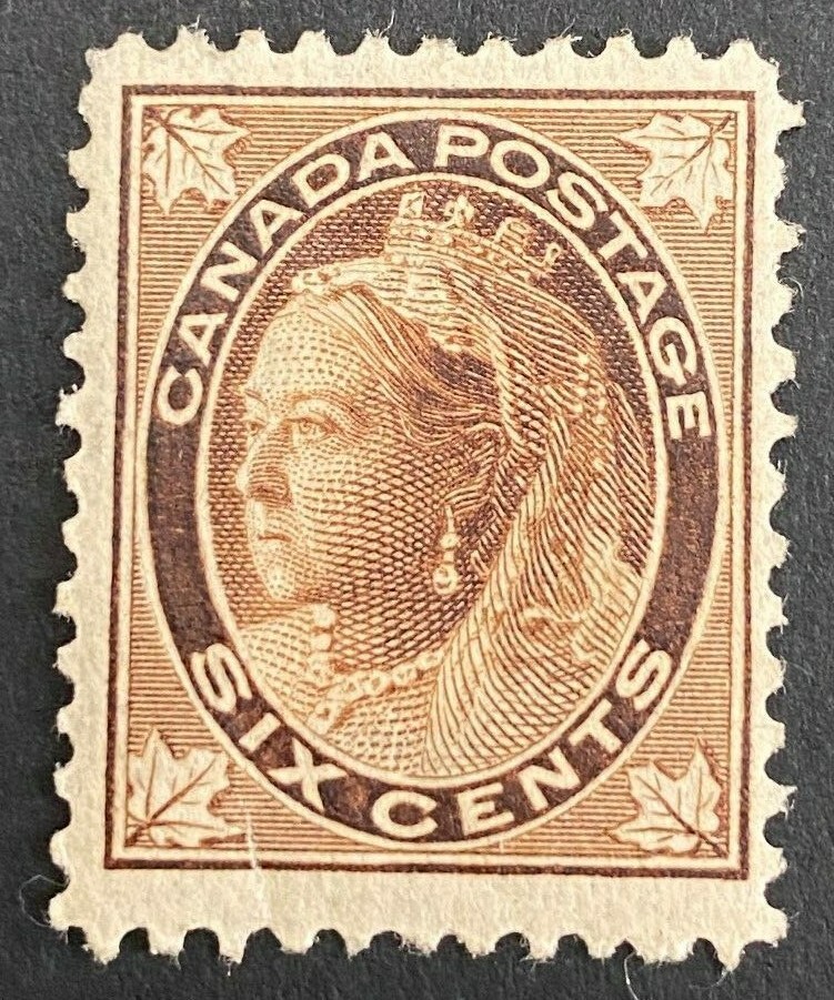 Canada Leaf Issue Six Cents #71, Mint Hinged Remnant , Fine