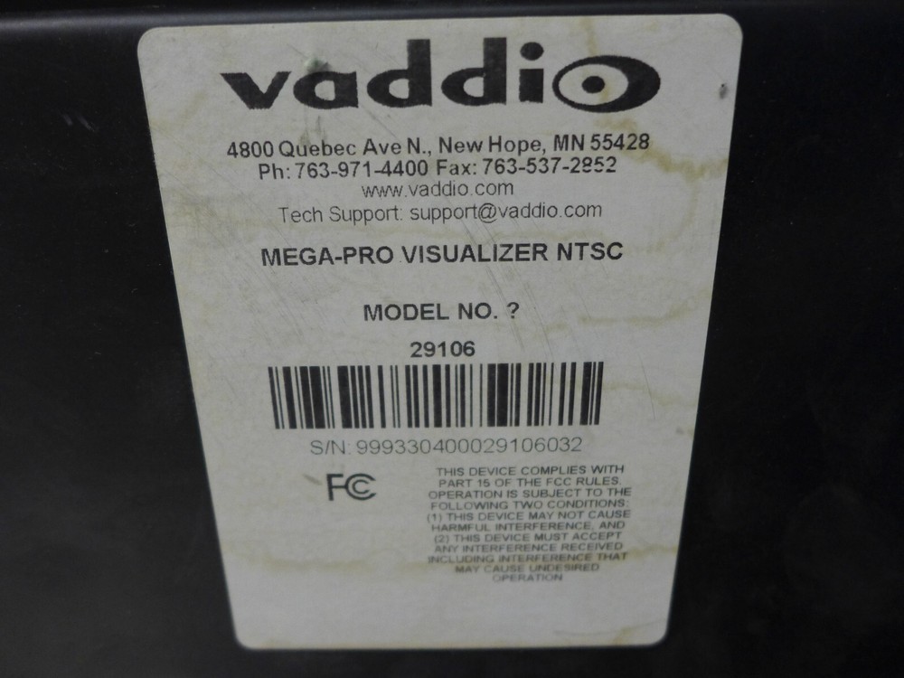 V170 VADDIO MEGA-PRO VISUALIZER NTSC CEILING MOUNT CAMERA FREE SHIPPING