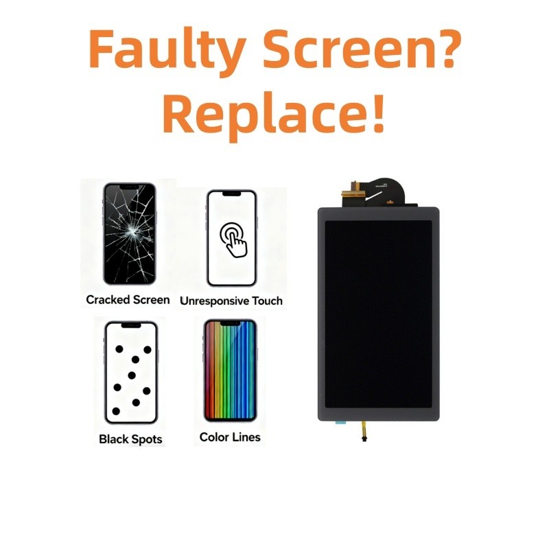 100% or Nintendo Switch Lite LCD Display Touch Screen Digitizer Assembly Replace