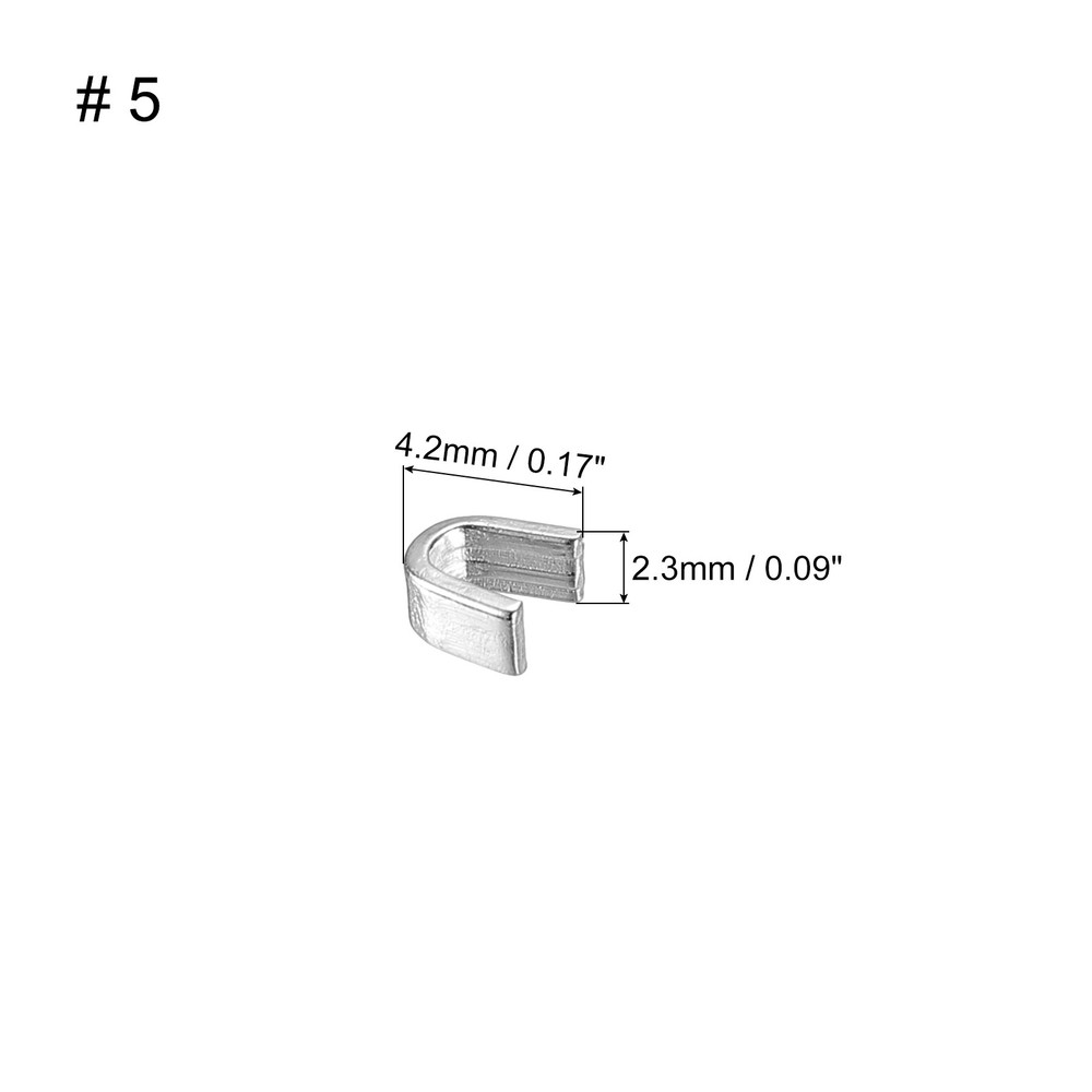 40Pack #5 U Shape Top Stoppers for Zippers Replacing Silver Tone
