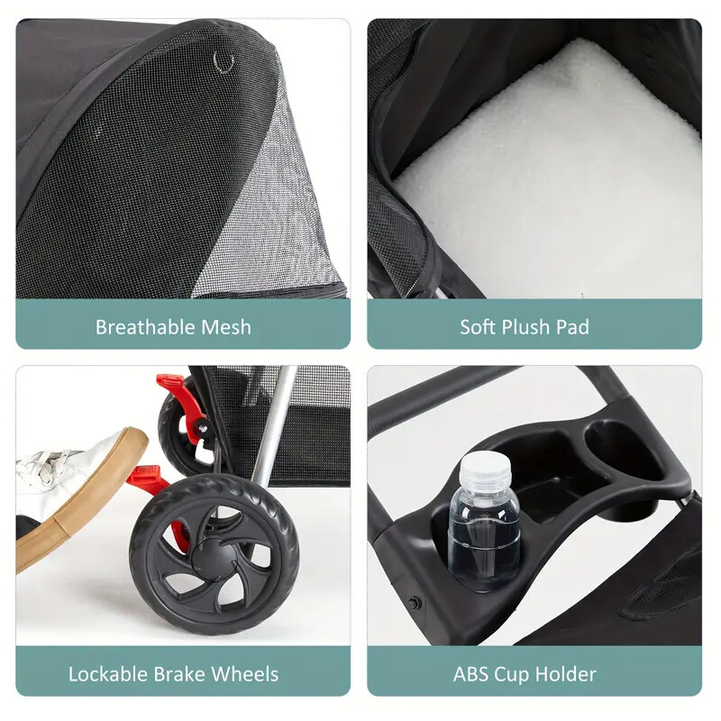 Foldable Lightweight Durable Pet Stroller for Small to Medium Pets Dogs and Cats