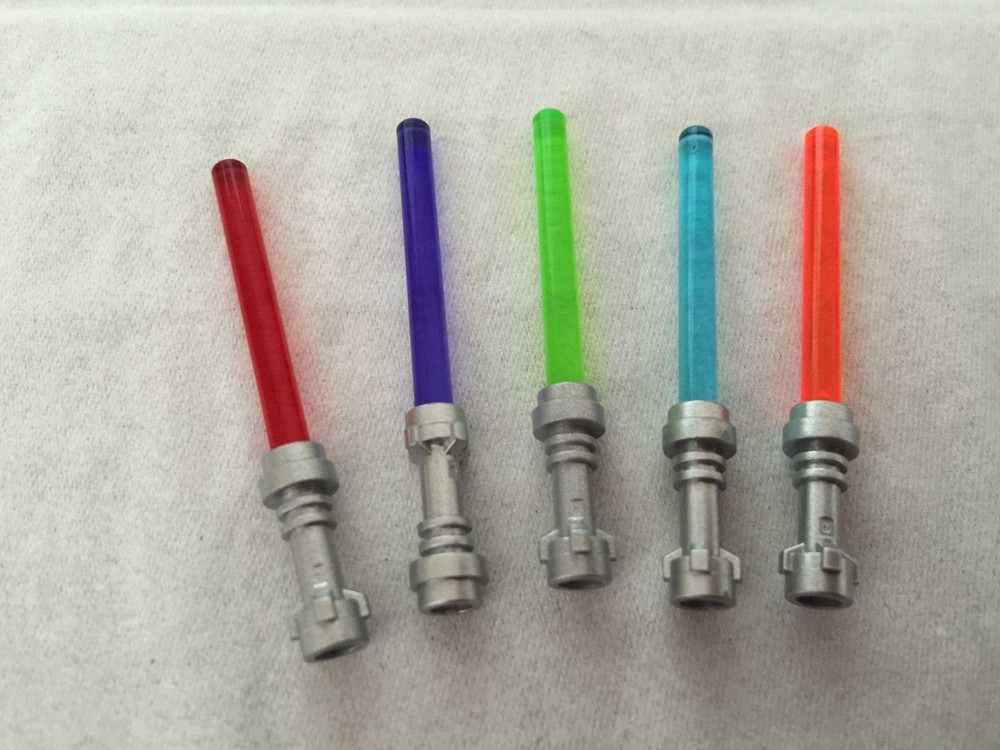 Lego mini figure Trans-Neon (x5) Lightsabers assorted colors
