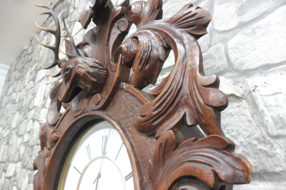 Antique German Wall Clock Black Forest Schwarzwalder Clock Regulator