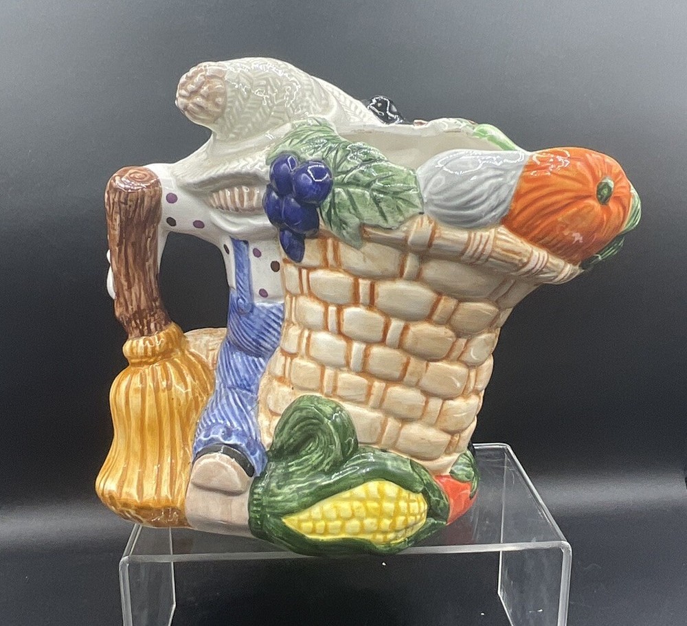 VINTAGE SCARECROW CERAMIC PITCHER