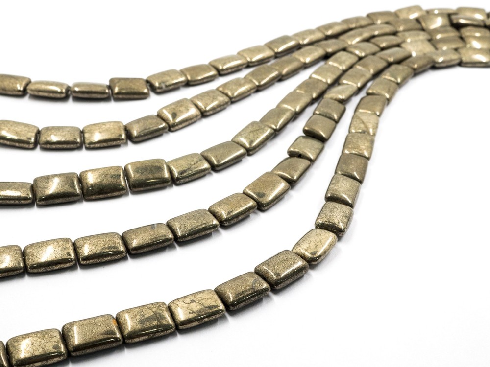 Quality Natural Pyrite Rectangular Beads, Rectangle Smooth Pyrite Gemstone,W16