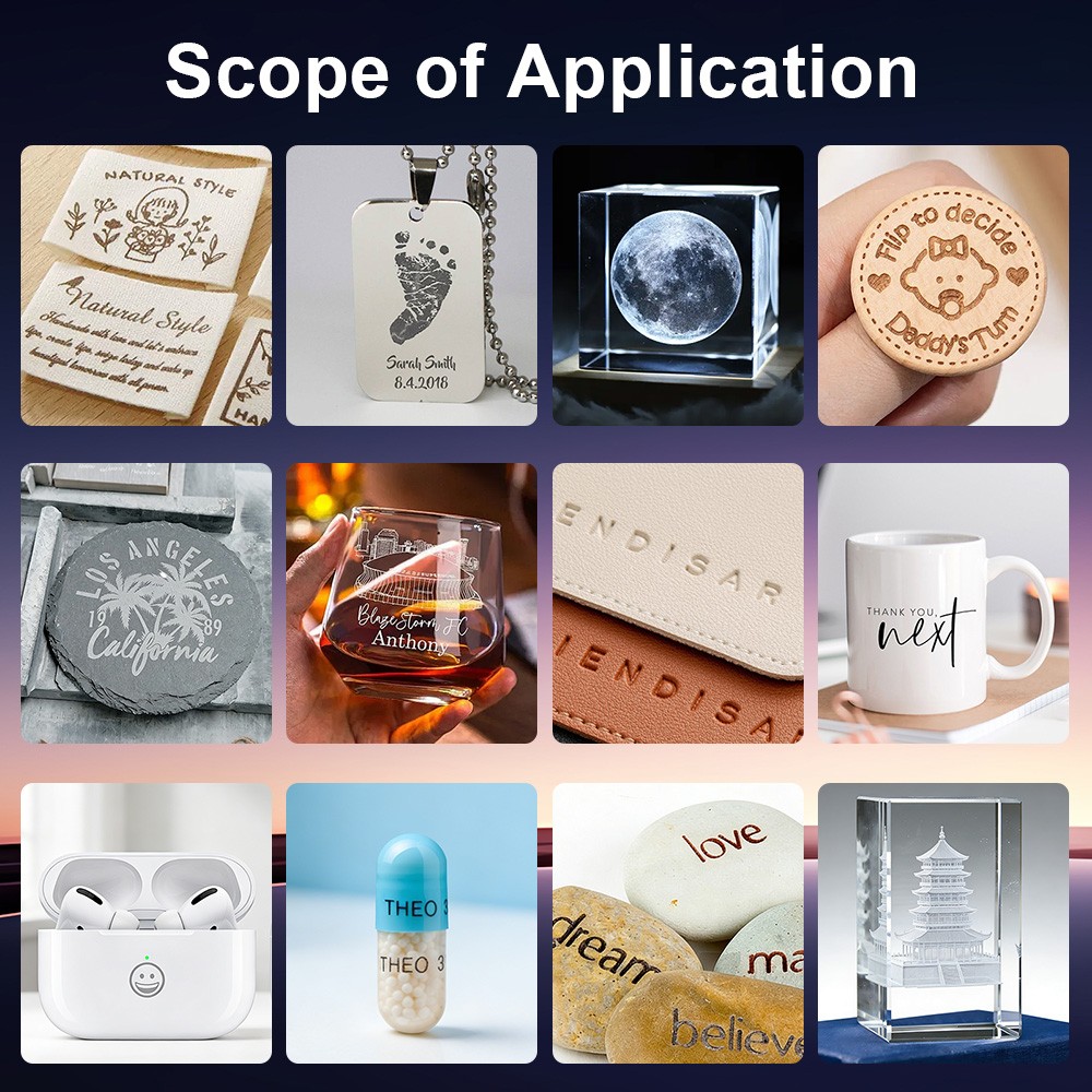 10W UV Laser Marking Machine 3D Crystal Laser Inside Engraving Motorized70&200mm