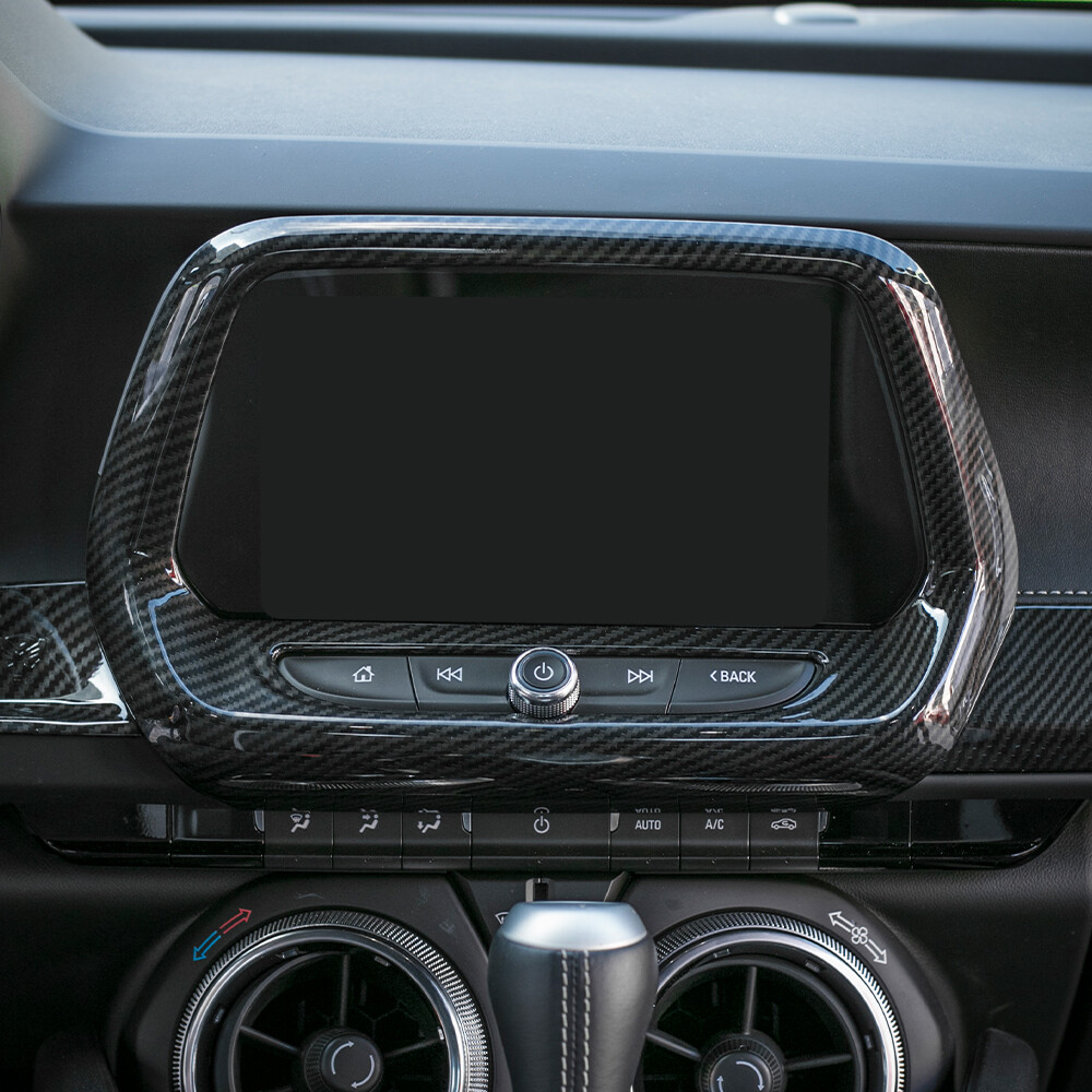 8 Inch GPS Navigation Screen Cover Trim for Chevy Camaro 2017+ Carbon Fiber