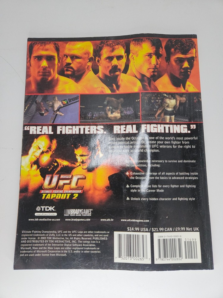 UFC: Tapout 2 (Microsoft Xbox, 2003) Brady Games Strategy Guide