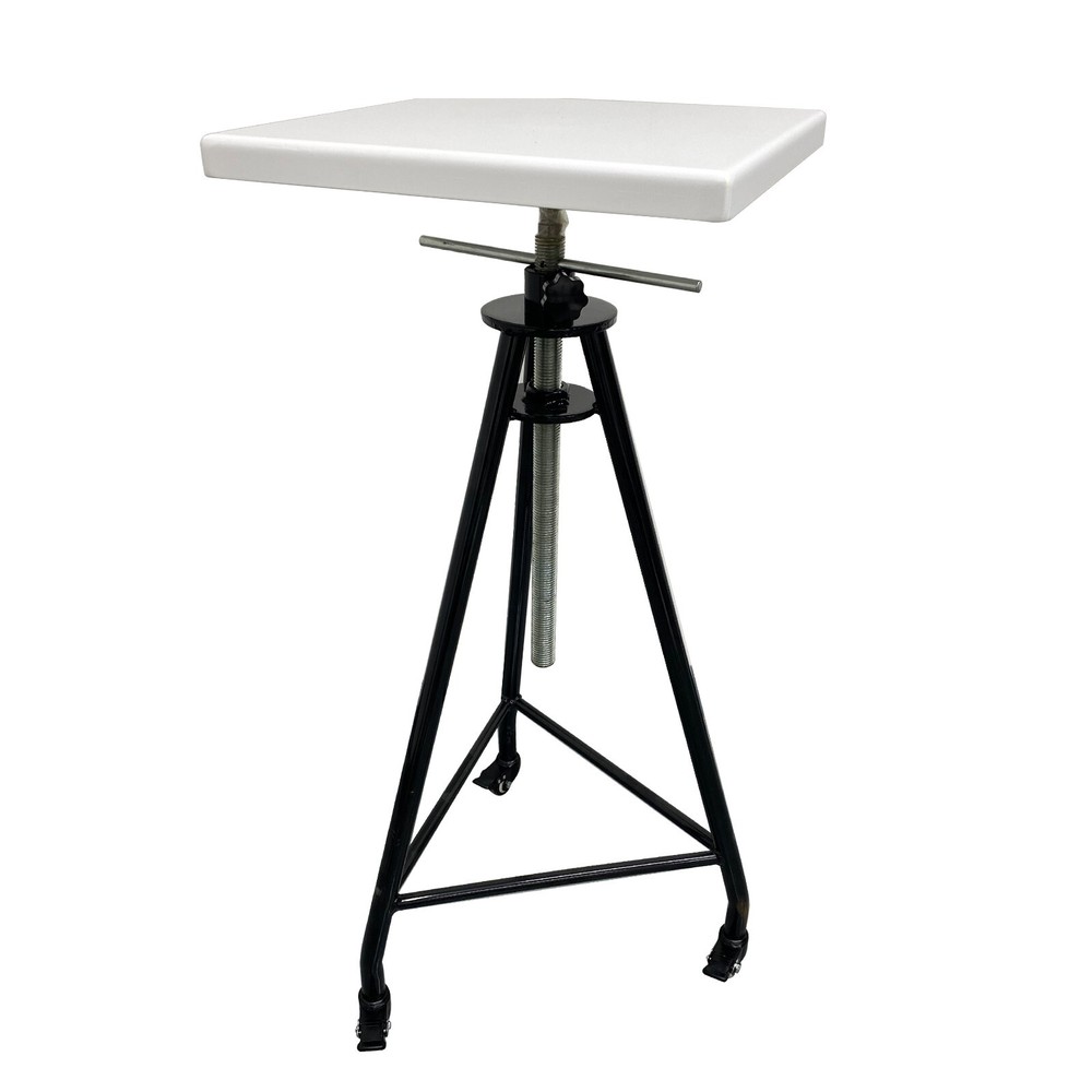 White Sculpture Turntable Rotatable Working Lifting Display Table Stand 15*15in