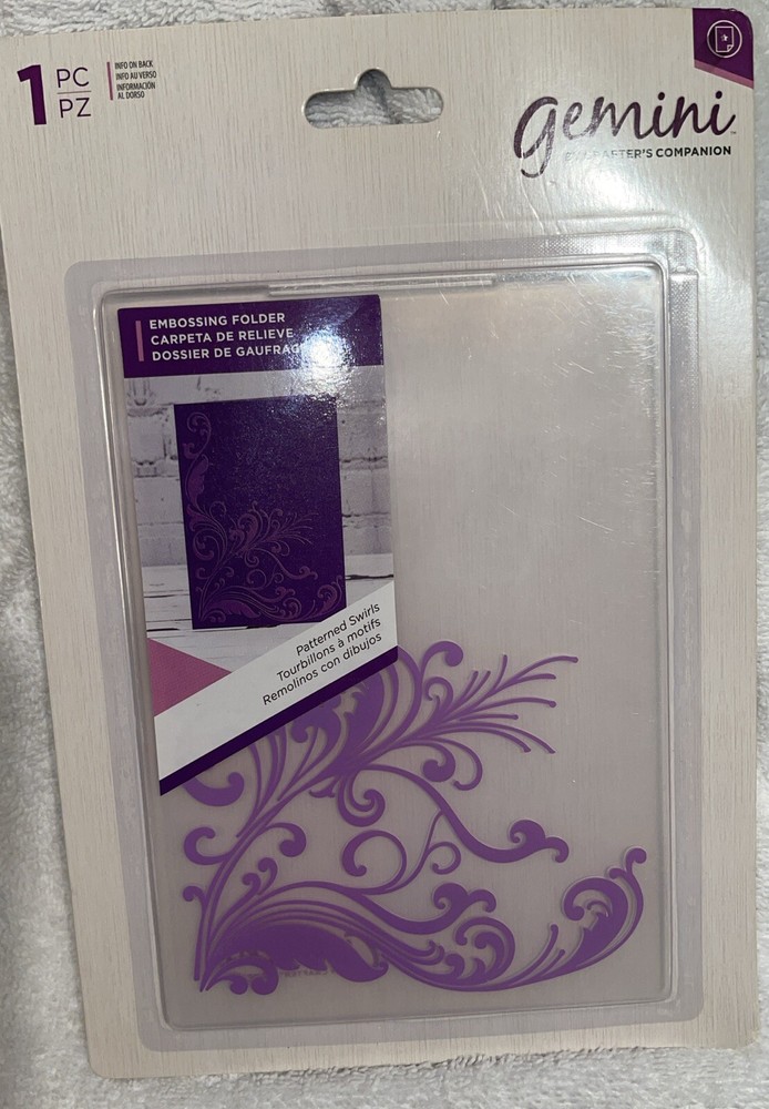 Gemini Crafters Companion 5x7" Embossing Folder Patterned Swirls NEW