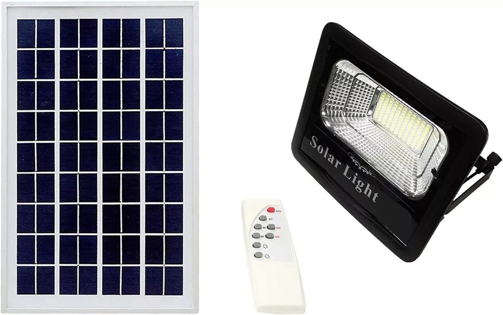 2x pieces LED headlight with solar panel 600w twilight remote control cold light