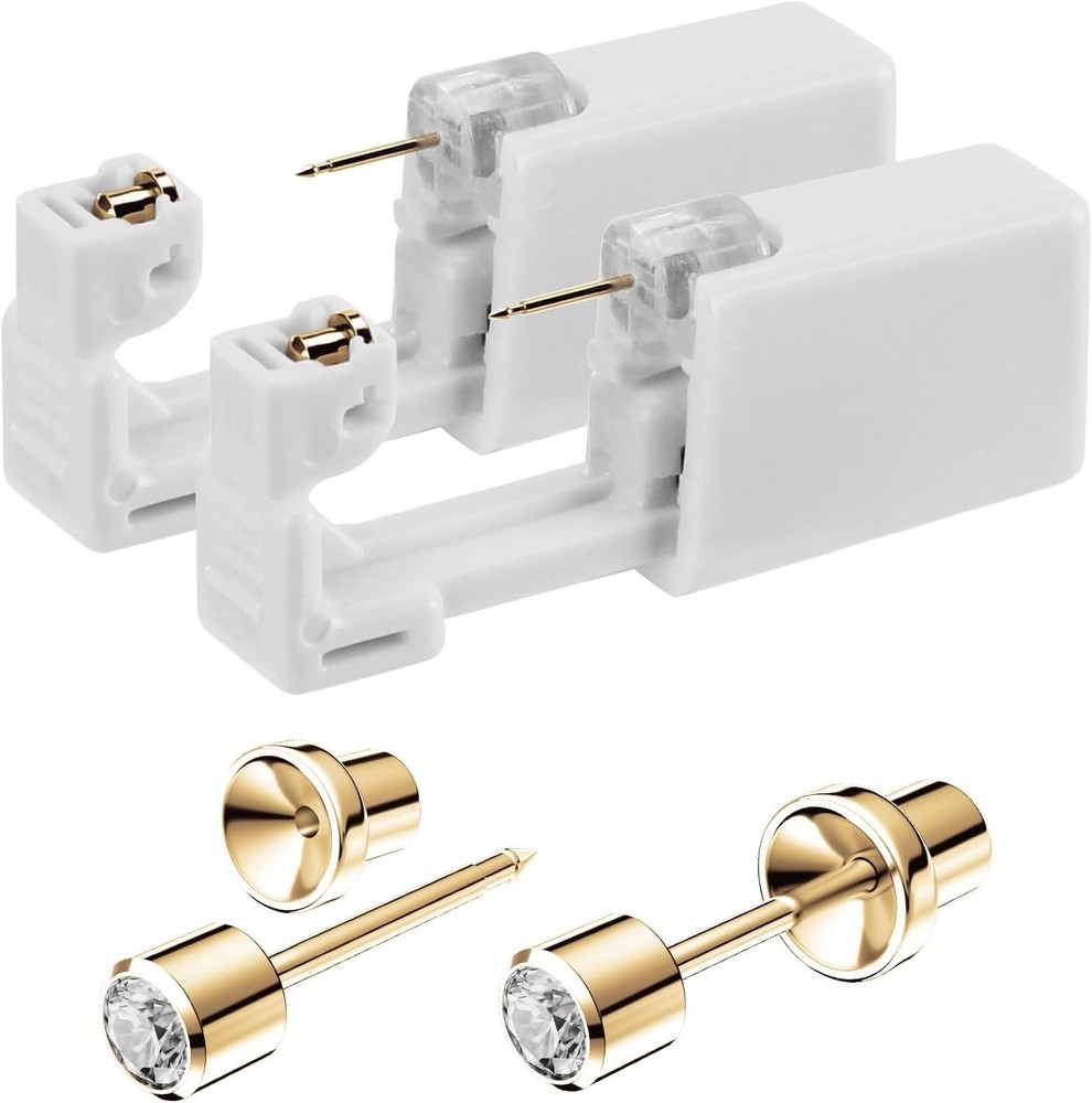 Ear Piercing Kit with Safety Back 2 Pack Disposable Ear Piercing Gun Kit Made...