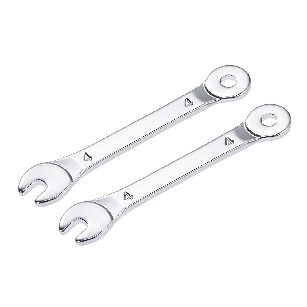 2pcs Thin Combination Wrench with Offset 6-Point End and Angled Open End