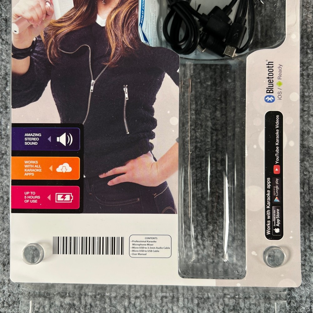 Bauhn Wireless Bluetooth Karaoke Microphone Built-in Speaker NEW