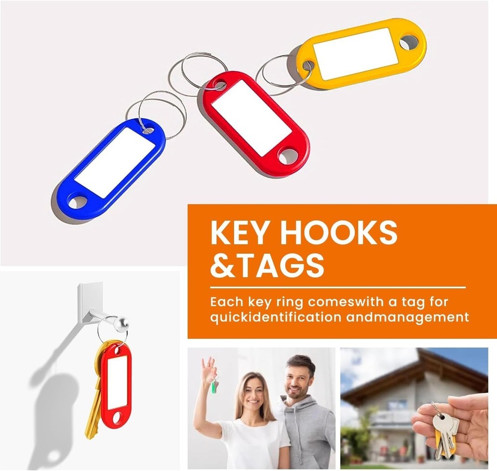 Zippered Key Case - 24 Hooks & Tags, Waterproof & Fireproof Key Binder - Orga...
