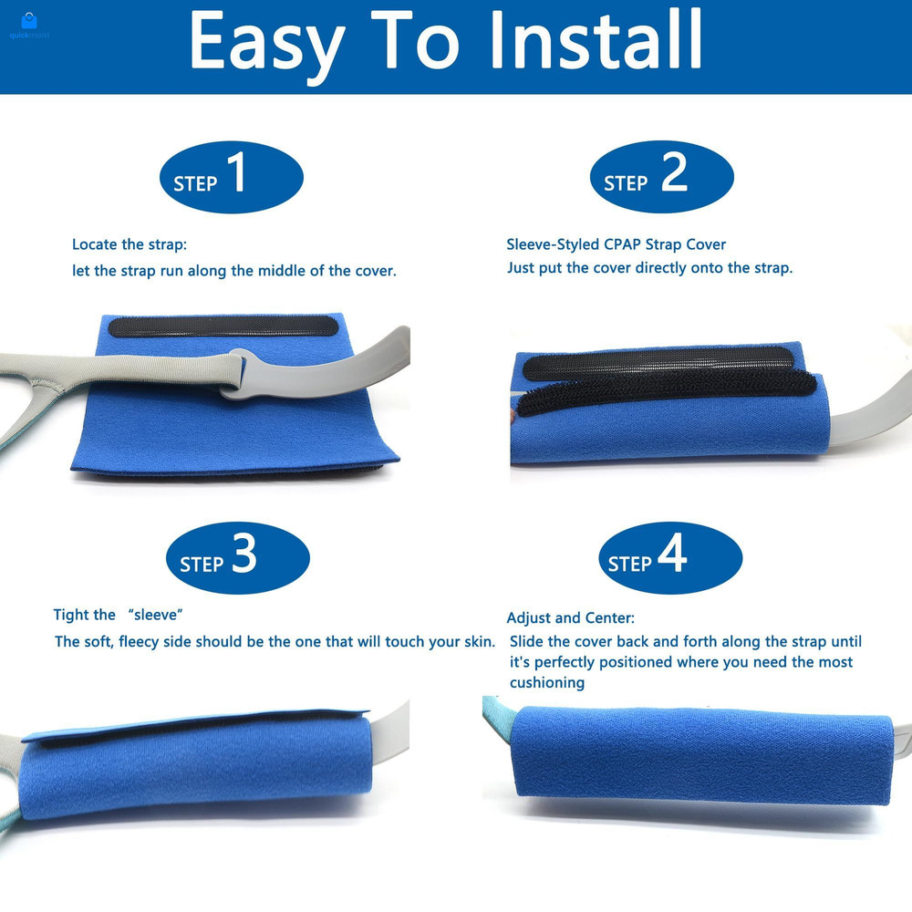 4 Pack CPAP Strap Covers,Strap Cushions Pads for Most Headgear Blue