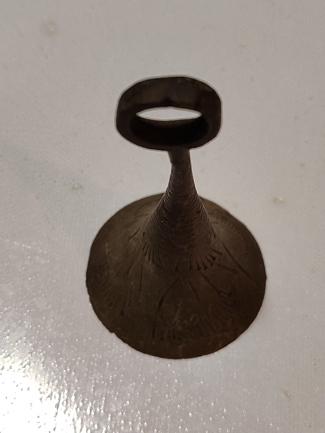 Vintage 3-1/2” Etched Brass Trumpet Bell - Made In India