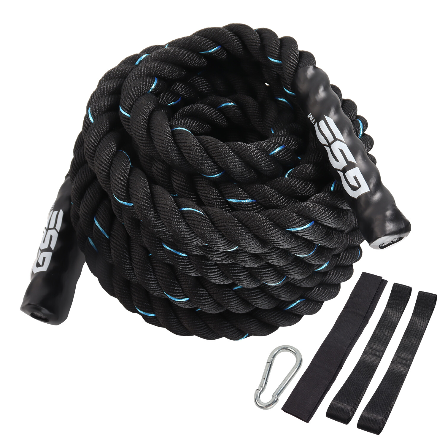 1.5"/2" Battle Rope Gym Workout Strength Exercise Training Rope 30ft/40ft/50ft L