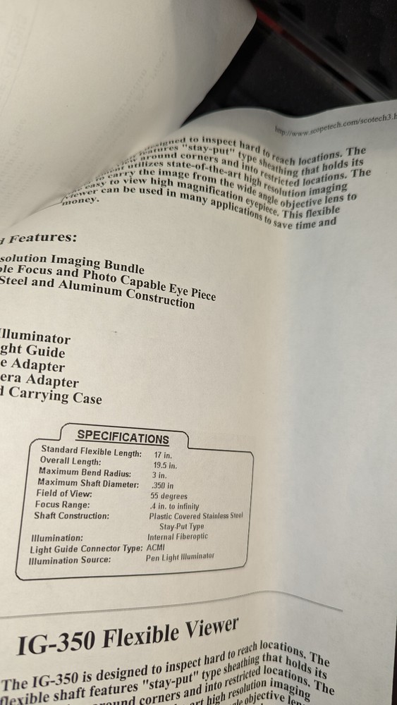 Scope Technology Fiberscope w Case & Light Source