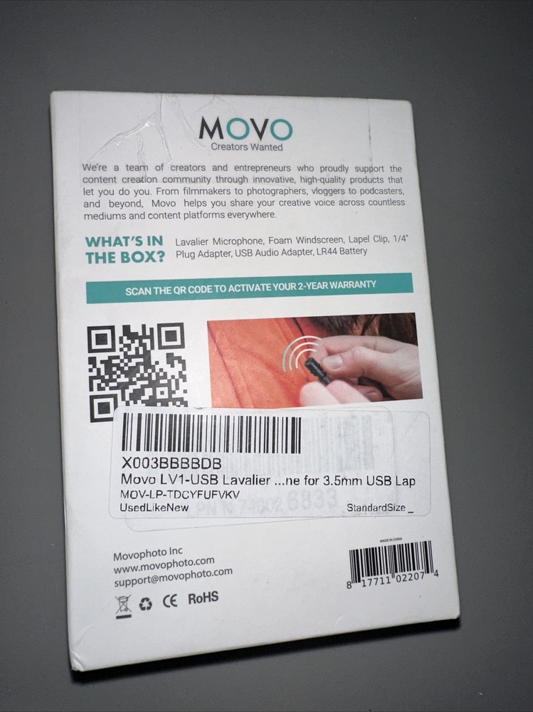 Movo LV1-USB Lavalier Microphone for Computer Lapel Microphone for iPhone and...