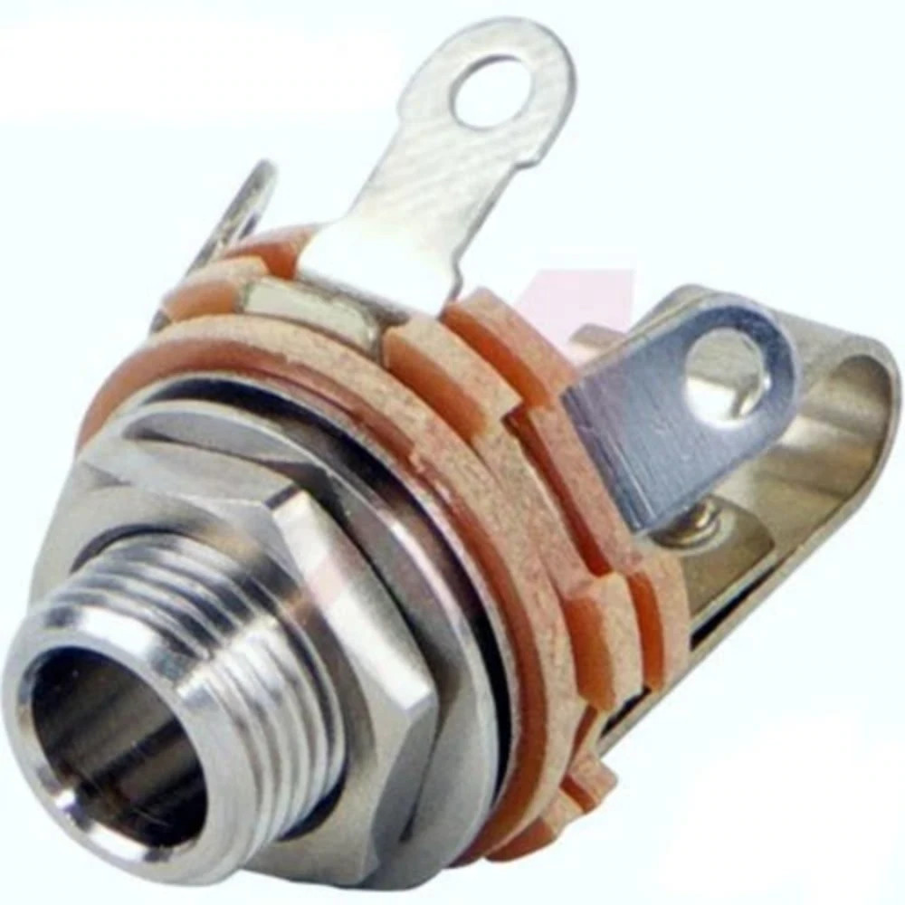 SWITCHCRAFT 12A 1/4" Mono Female Panel Mount Jack with Shunt/Short Tab