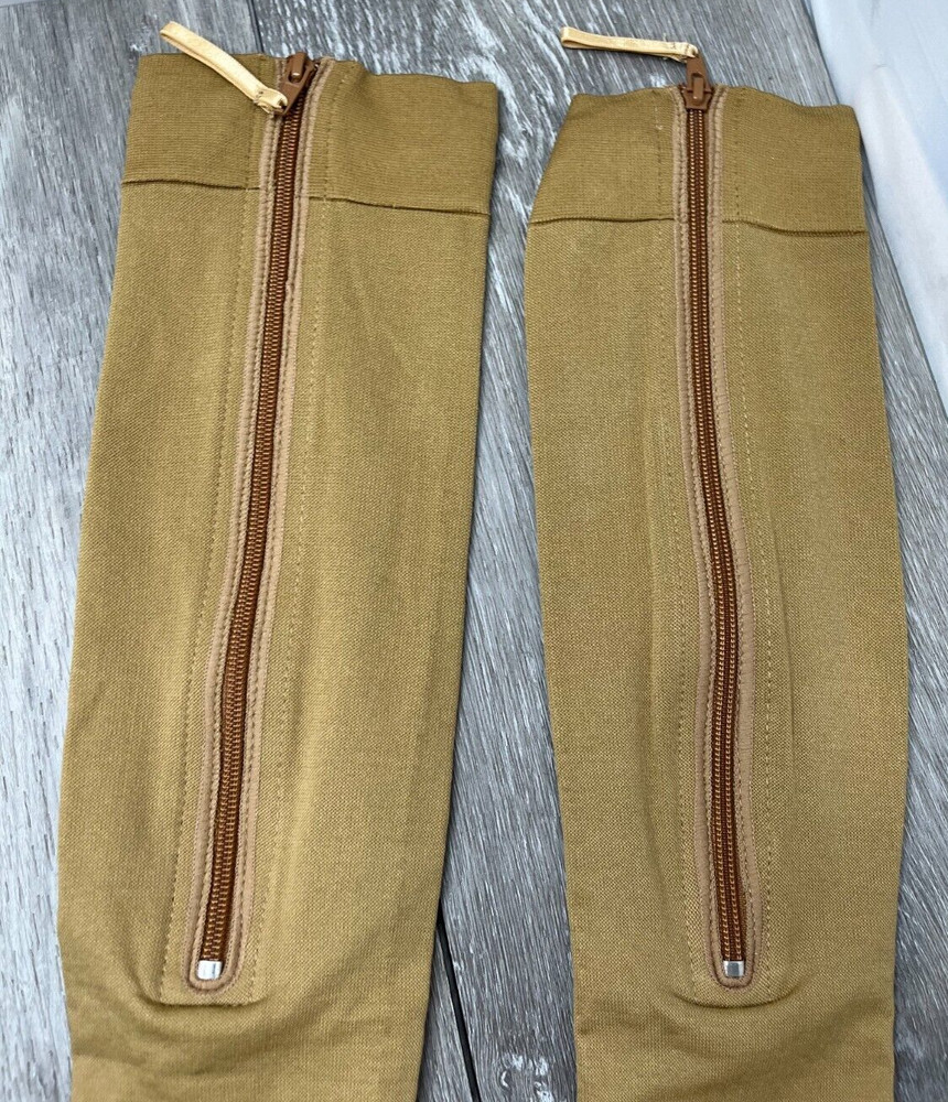 Silver Steps EZ Zip Open Toe Compression Socks 20-30mmHg, Beige Size M