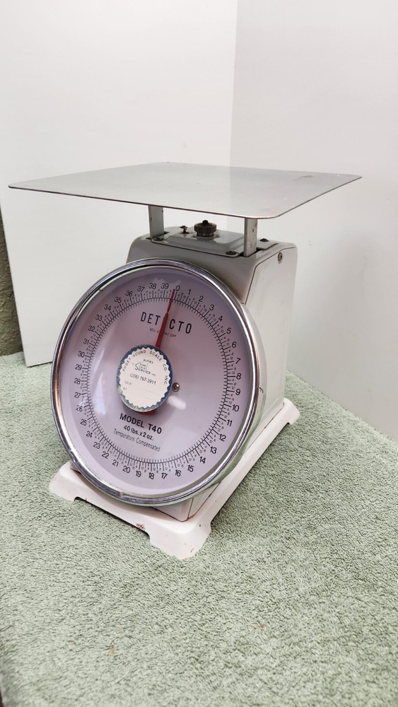 DETECTO COUNTERTOP SCALE 40 LB WHITE MODEL T40 VINTAGE