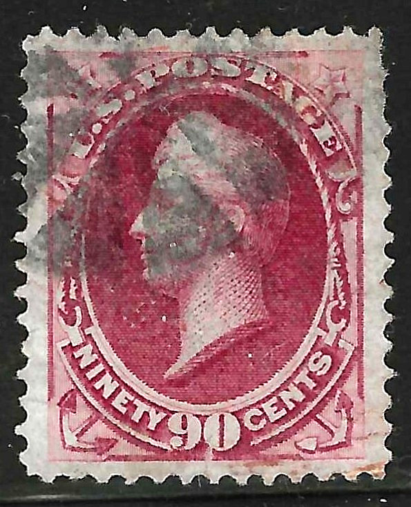 Sc #166 4 Margins Part Red Cancel 90 Cent Winfield Banknote 1873 $365 US 87A67