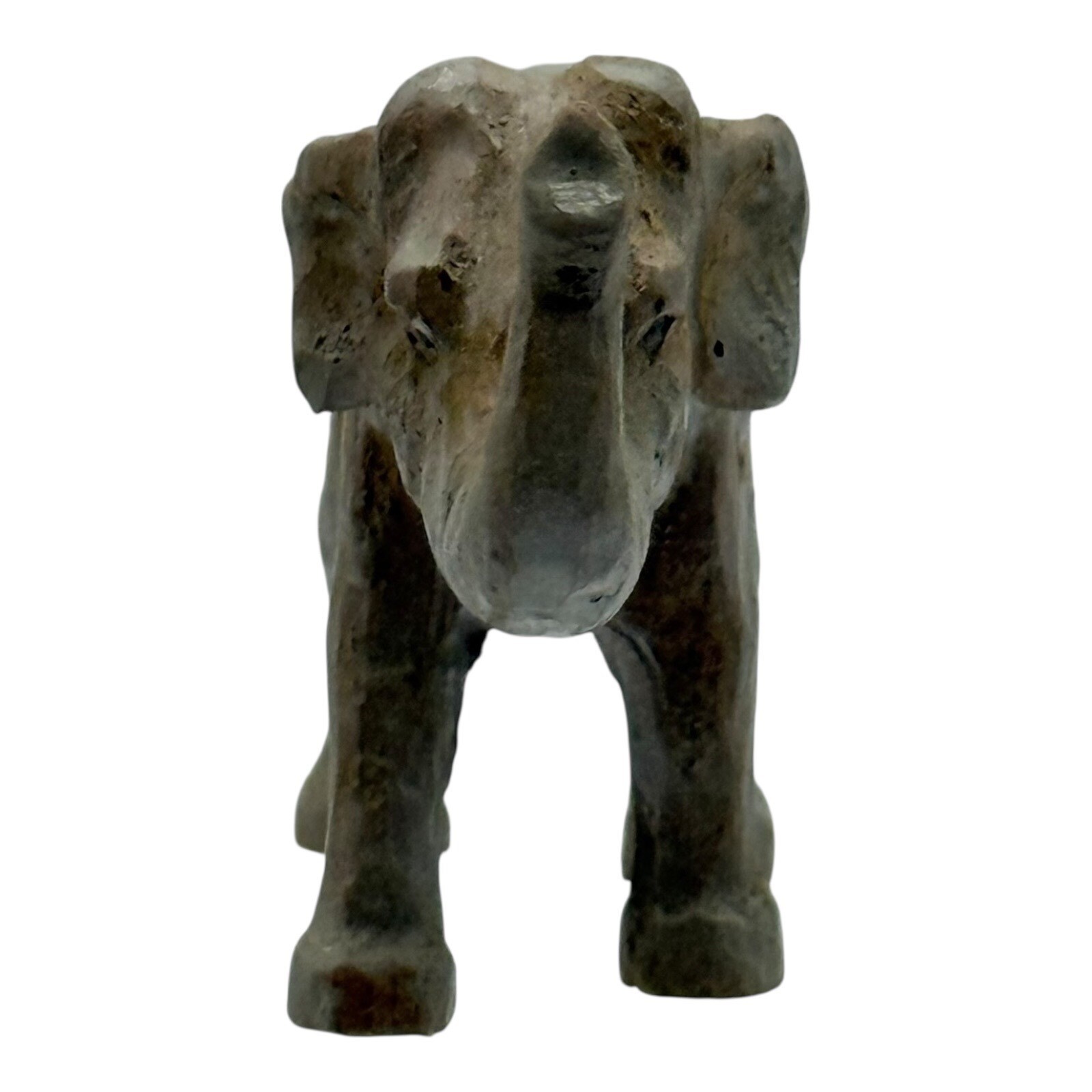Elephant Wooden Figurine Decor Trunk Up Good Luck Home Decor Shelf Vintage