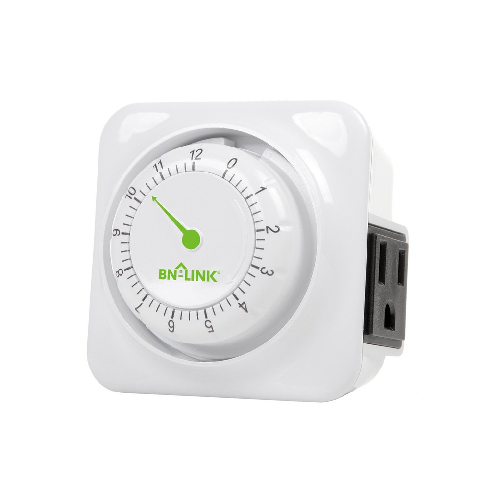 BN-LINK 12Hour Mechanical Countdown Grounded Timer 3 Prong Outlet Repeatable