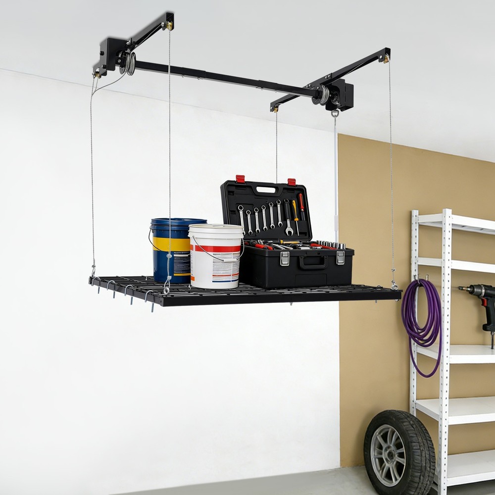 Overhead Garage Lifting Storage Rack Garage Storage Rack Adjustable Height