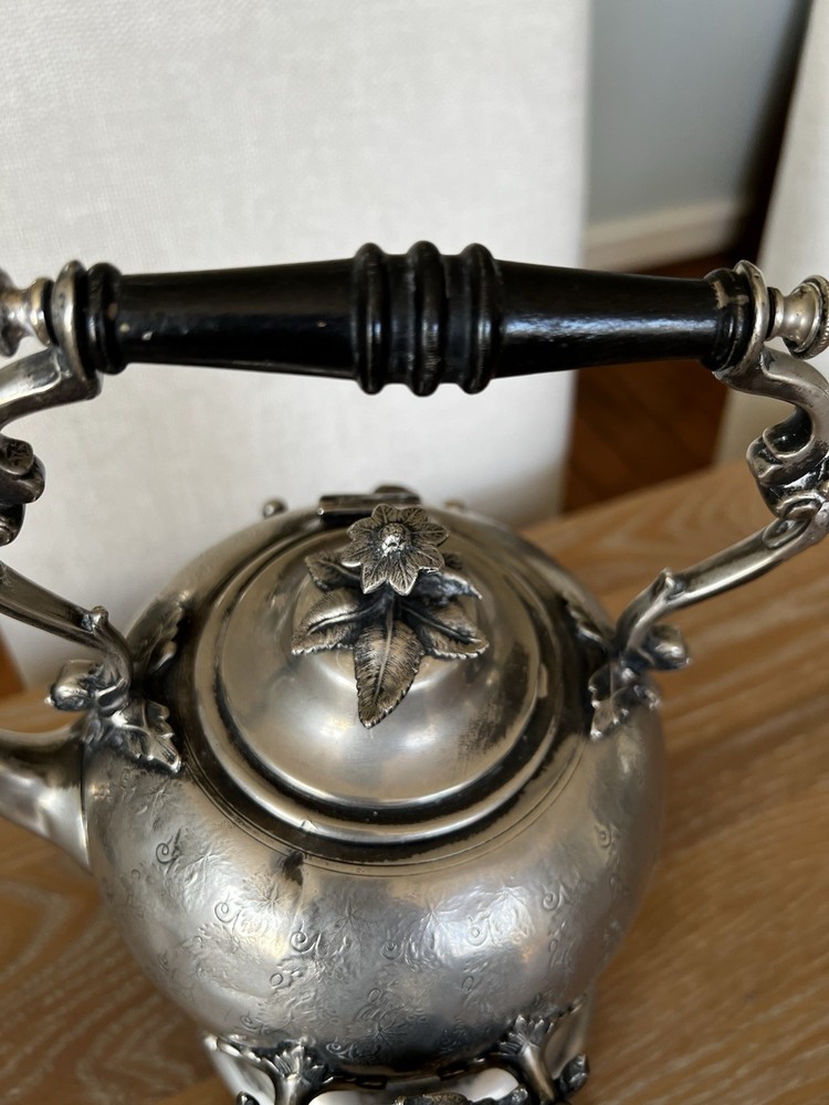 JD & Co Tea Pot Spirit Kettle Burner Wick Silver Plate