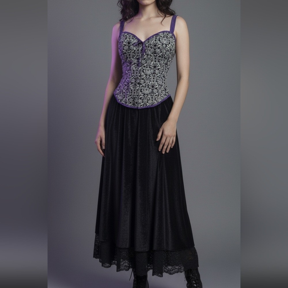 Cacique Baroque Mesh Corset Top Romantic Coquette Y2K Whimsigoth 18/20 Plus