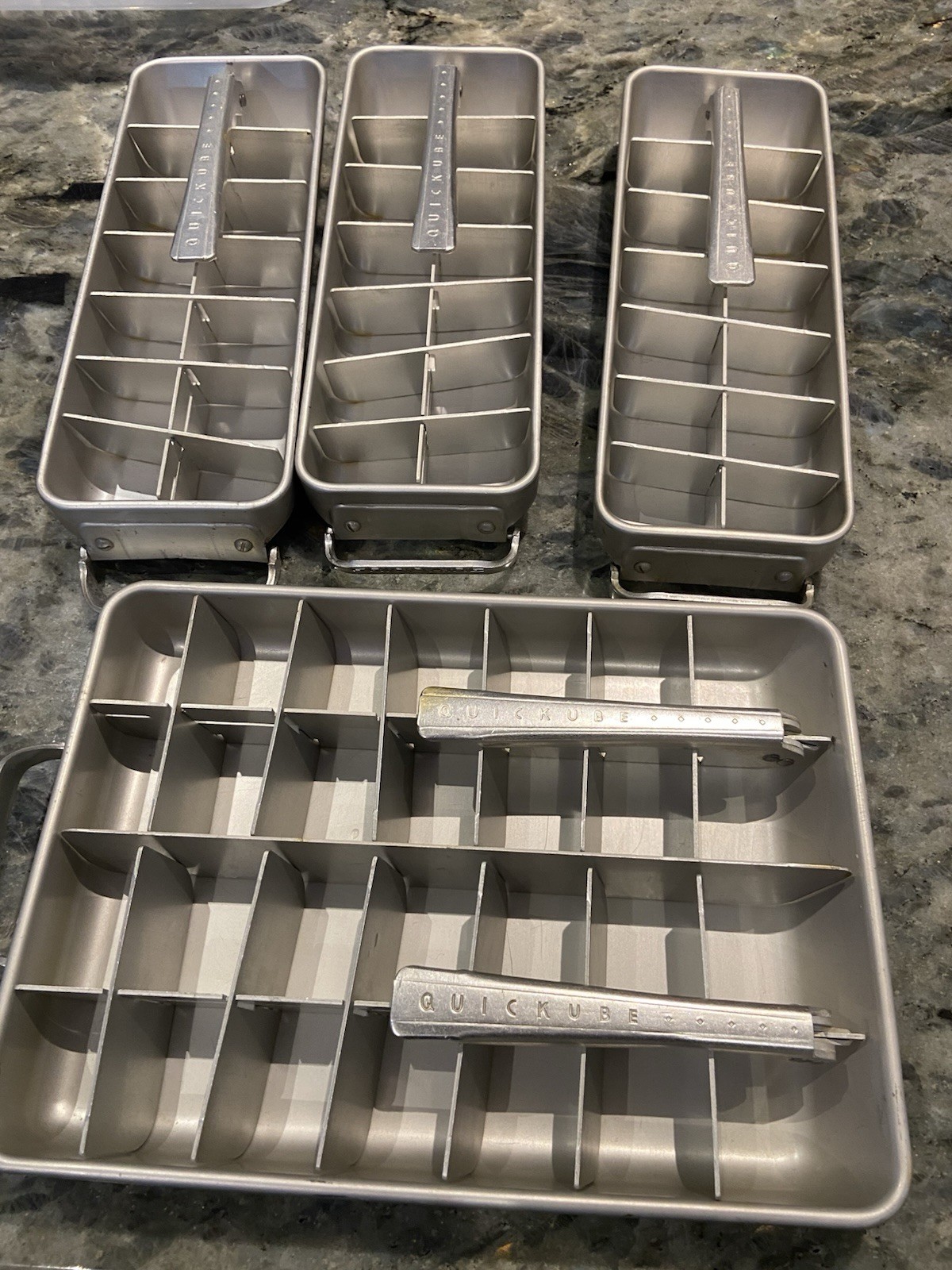 Vintage Frigidaire Quickube Aluminum Ice Cube Trays Single And Double Trays