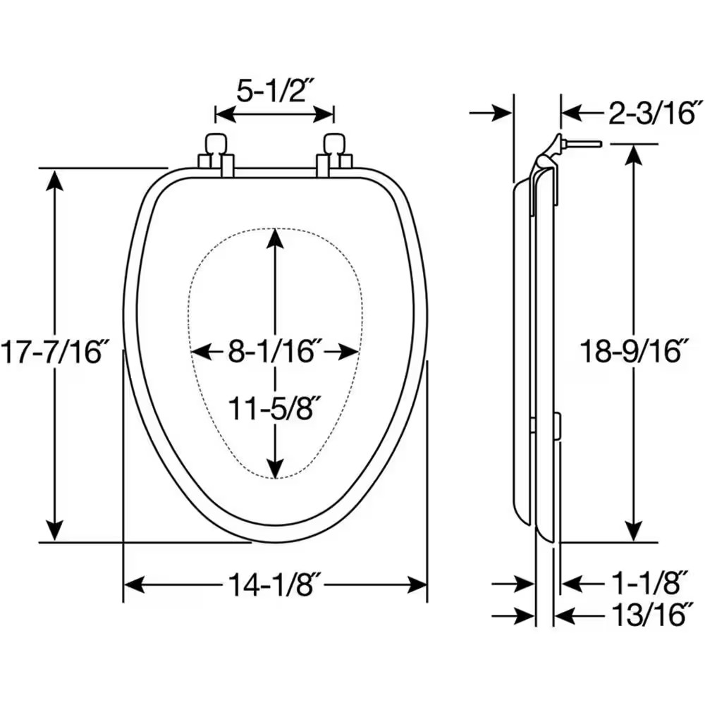 Elongated Wood with Chrome Hinge Toilet Seat in Natural Oak