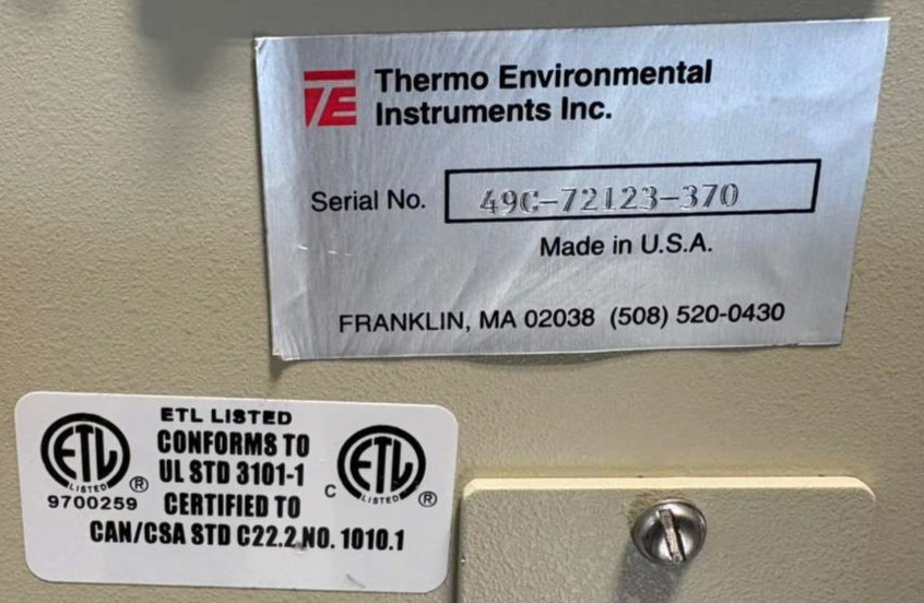 Thermo Environmental Instruments 49C O3 Analyzer