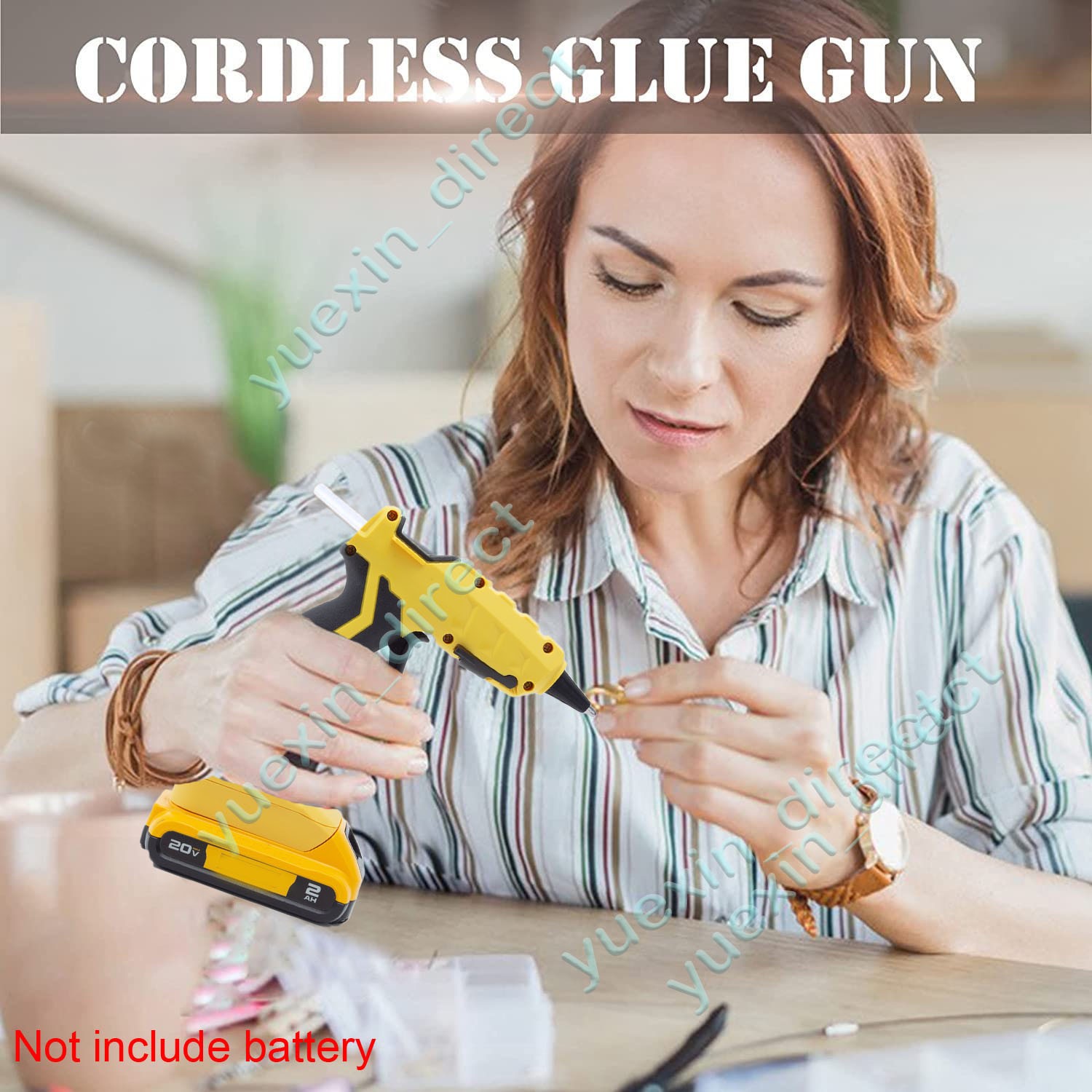 Cordless Hot Glue Gun Kit for DeWalt 18V/20V MAX Battery(Battery NOT Included)
