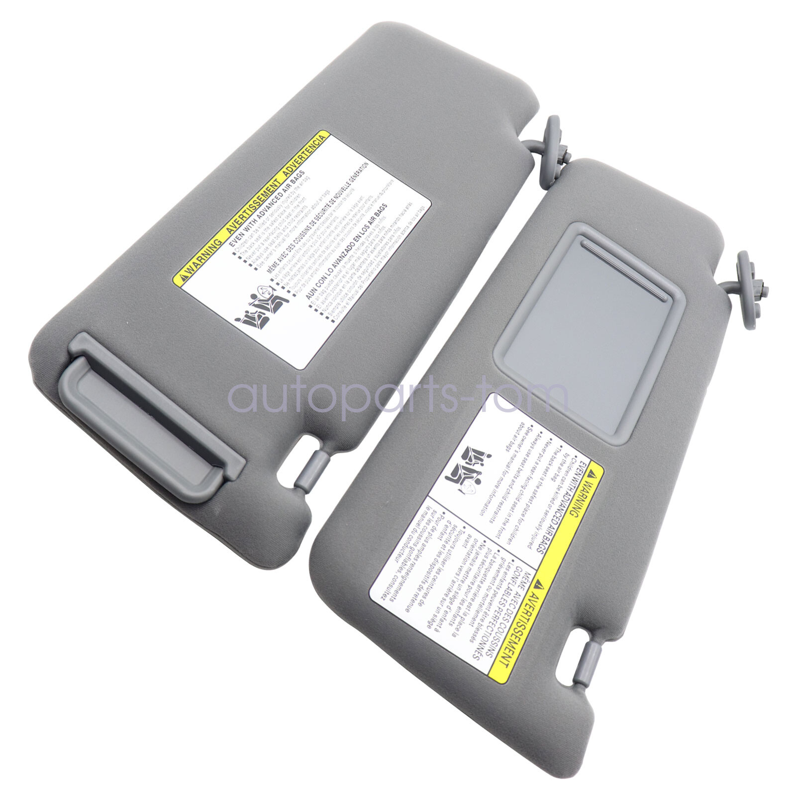2005-2015 For Toyota Tacoma Sun Visor LH Driver & RH Passenger Side Gray 1 Pair