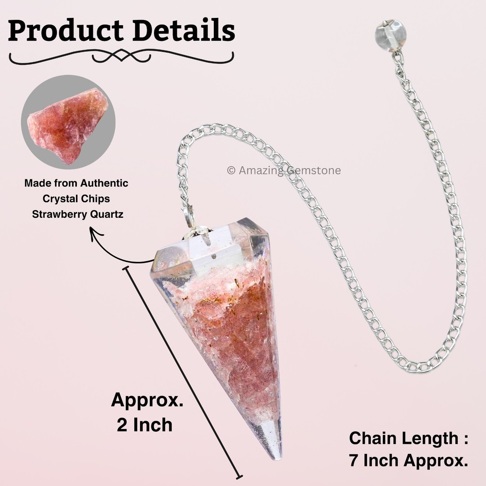 Strawberry Quartz Orgone Crystal Pendulums