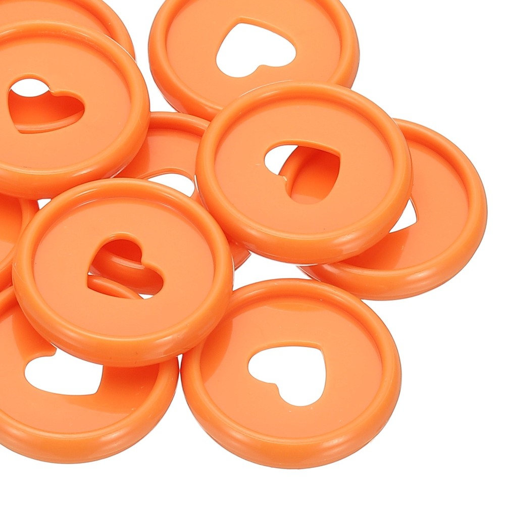 24mm Plastic Book Binding Discs, 22 Pack Expansion Discs Heart, Orange