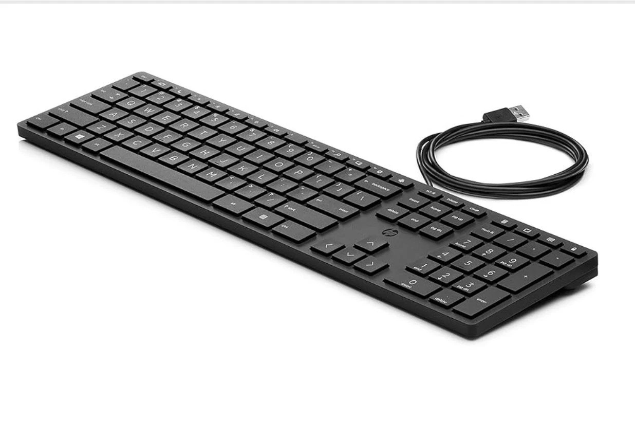 BRAND NEW HP Desktop 320K Slim Wired QWERTY Keyboard - Black - SEALED! OEM HP lz