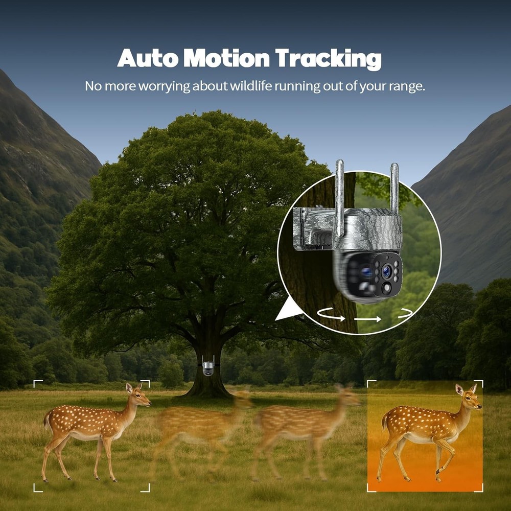 4G Cellular Solar Powered Security Camera Wireless Outdoor Camera with SIM Card